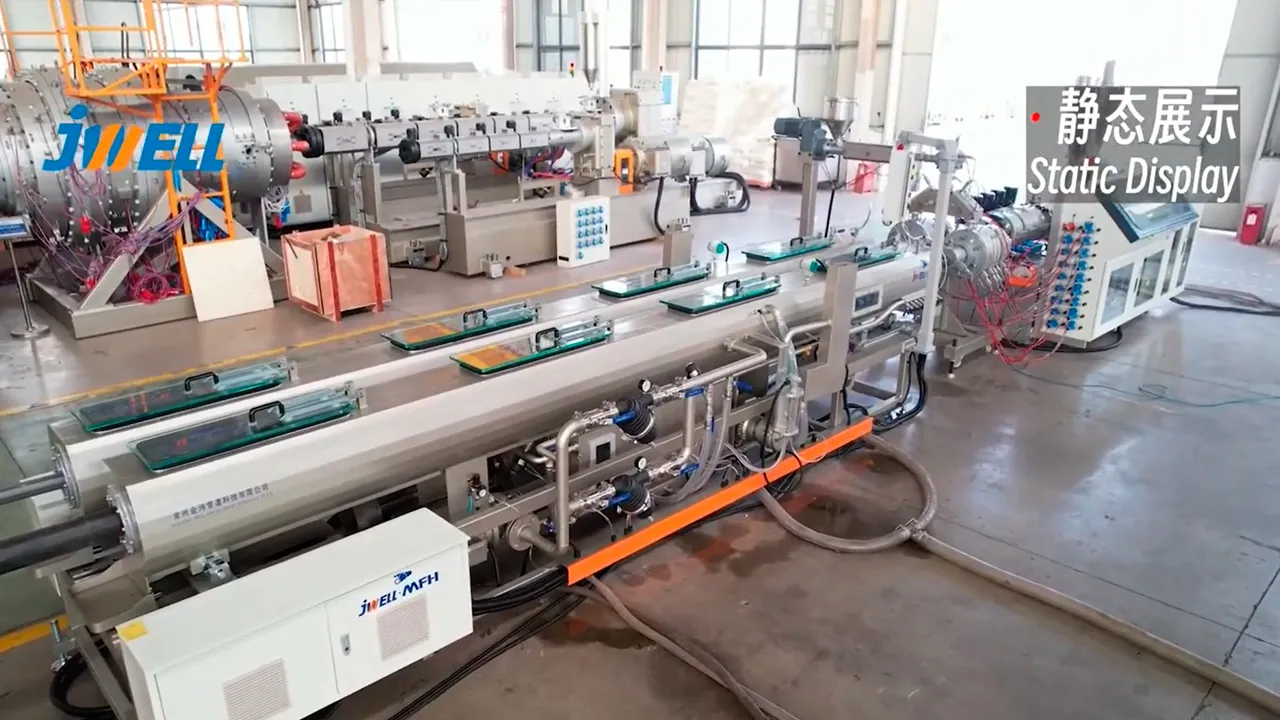 Video of PVC Two-Cavity and Four-Cavity Plastic Pipe Extrusion Line